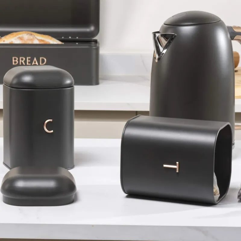 Salter BW13729EU7 Pebble 3-Piece Canister Set Charcoal