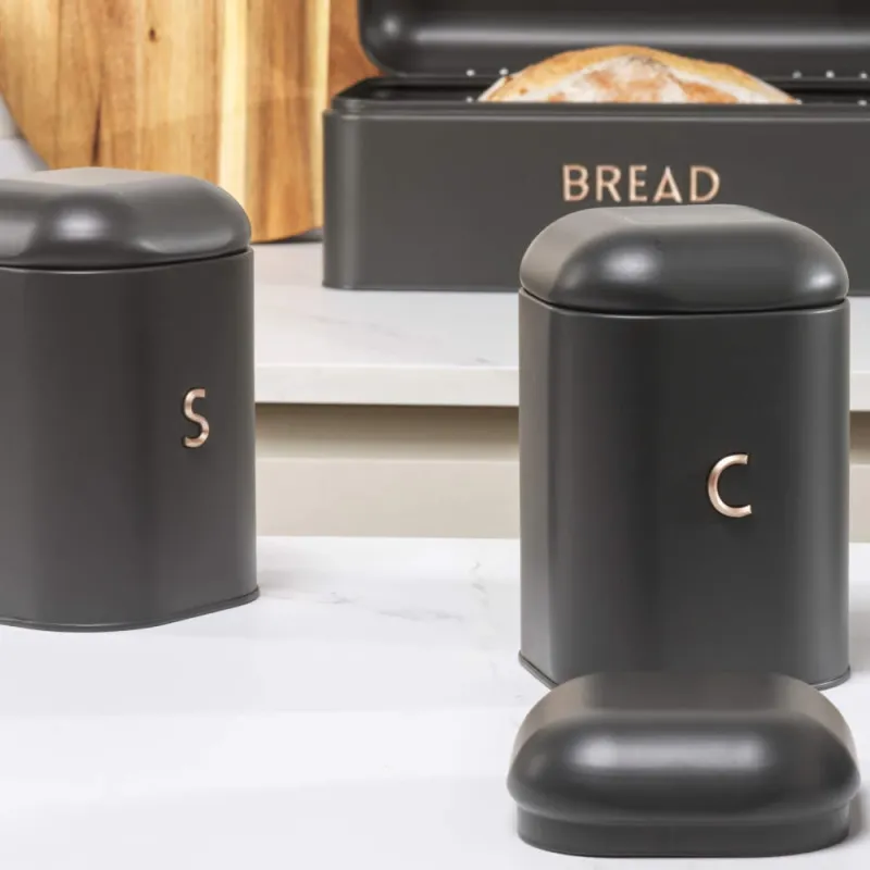 Salter BW13729EU7 Pebble 3-Piece Canister Set Charcoal