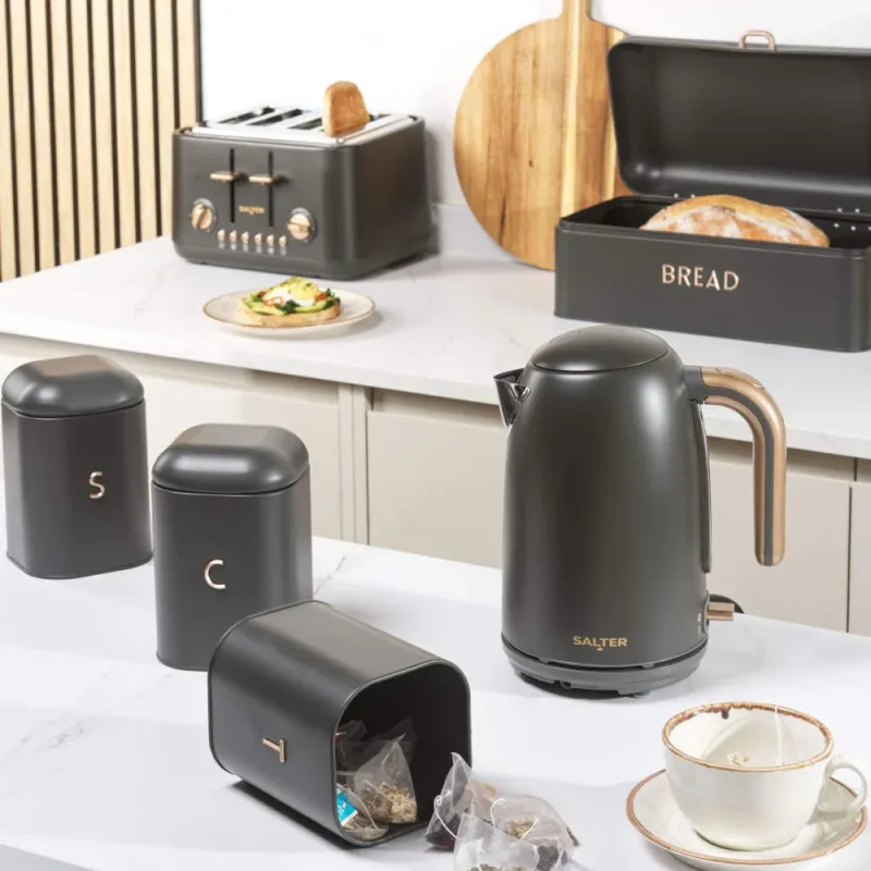 Salter BW13731EU7 Pebble 4-Piece Countertop Set Charcoal
