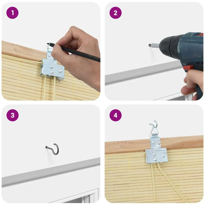 vidaXL Rullo žalūzija ar aizkariem Daba 80 x 160 cm Bambuss