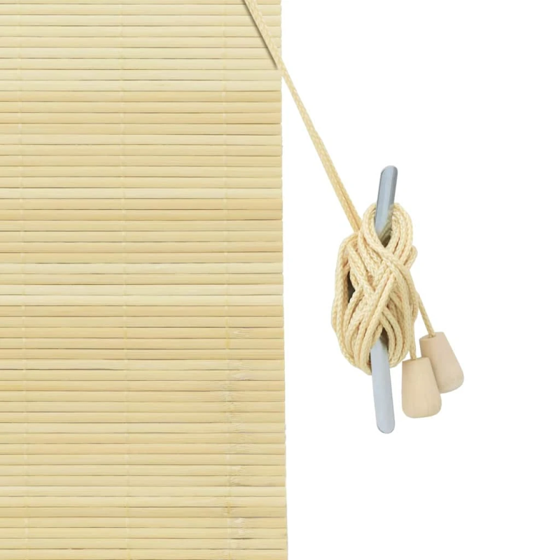 vidaXL Rullo žalūzija ar aizkariem Daba 90 x 220 cm Bambuss