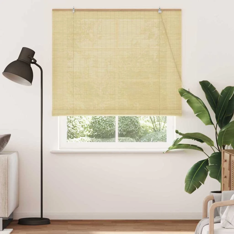 vidaXL Rullo žalūzija ar aizkariem Daba 150 x 220 cm Bambuss