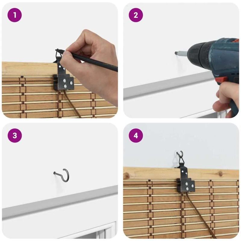 vidaXL Rullo žalūzija ar aizkariem Daba 80 x 160 cm Bambuss