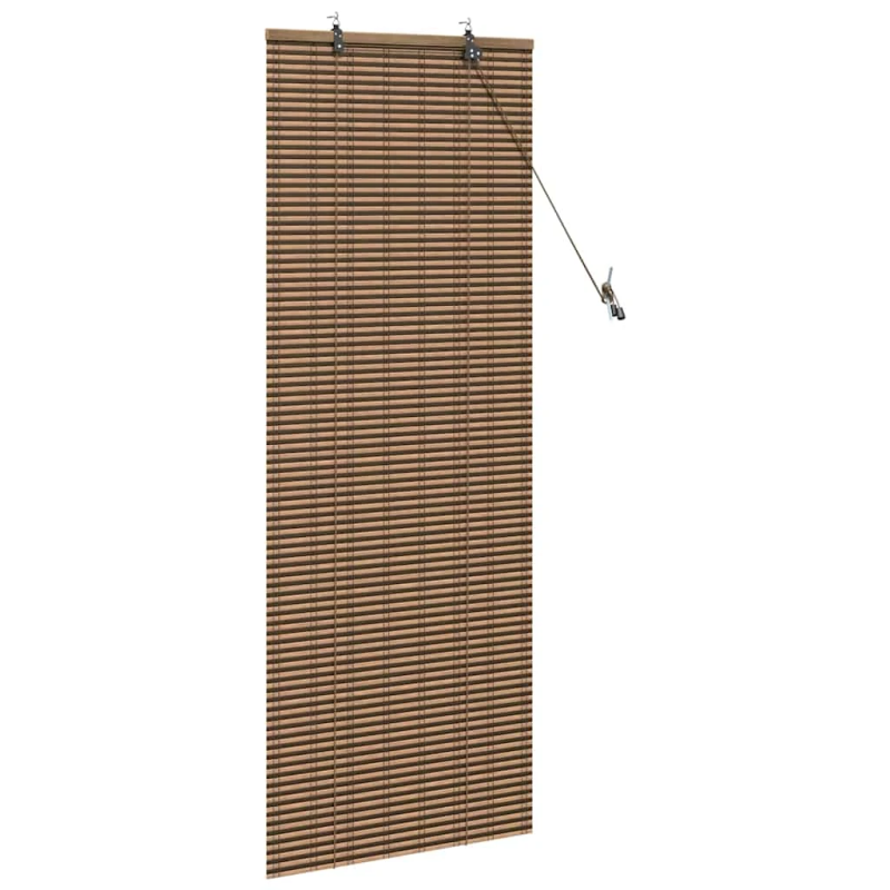 vidaXL Rullo žalūzija ar aizkariem Brūna 60 x 160 cm Bambuss