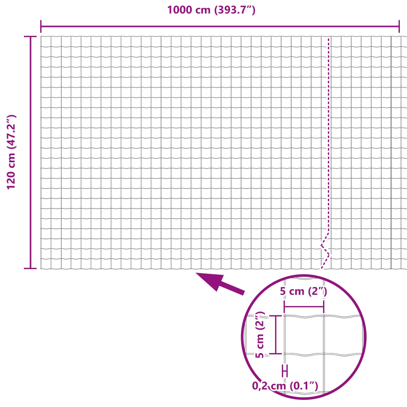 vidaXL Eiropas žogs Zaļa 1,2 x 10 m PVC pārklāts dzelzs