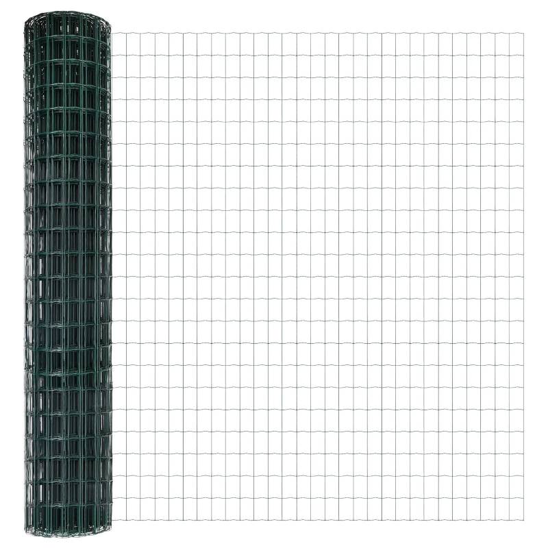 vidaXL Eiropas žogs Zaļa 1,5 x 10 m PVC pārklāts dzelzs