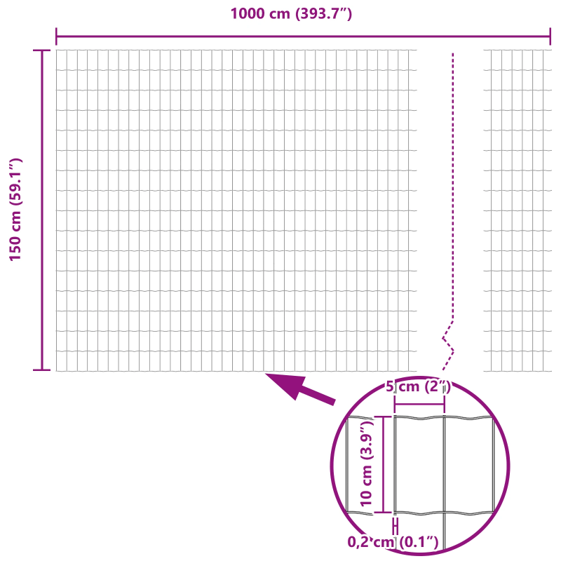 vidaXL Eiropas žogs Zaļa 1,5 x 10 m PVC pārklāts dzelzs