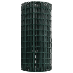 vidaXL Eiropas žogs Zaļa 0.8 x 25 m PVC pārklāts dzelzs