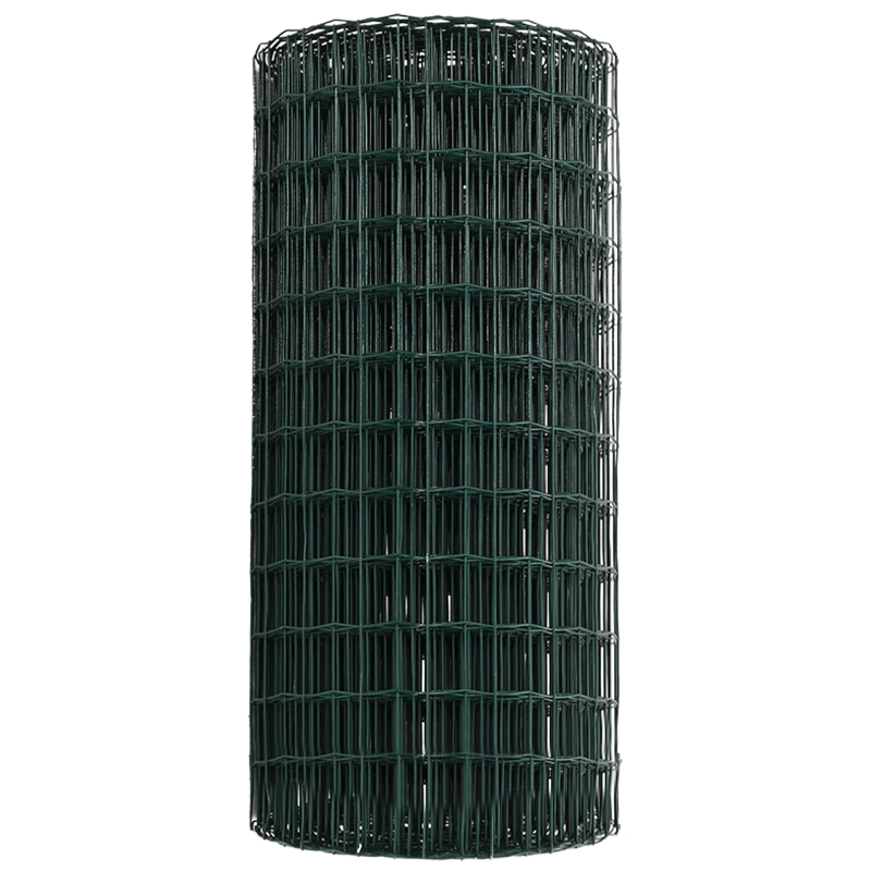 vidaXL Eiropas žogs Zaļa 0.8 x 25 m PVC pārklāts dzelzs