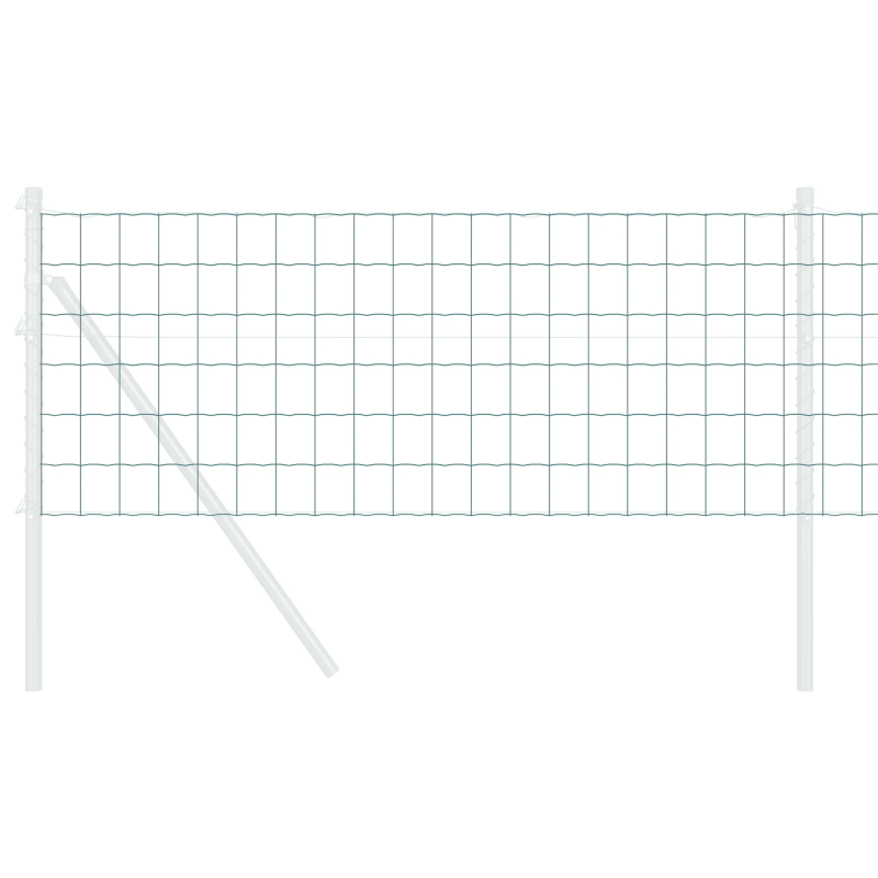 vidaXL Eiropas žogs Zaļa 0.4 x 25 m PVC pārklāts dzelzs