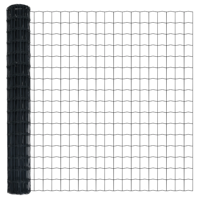 vidaXL Eiropas žogs Pelēka 1.5 x 10 m PVC pārklāts dzelzs