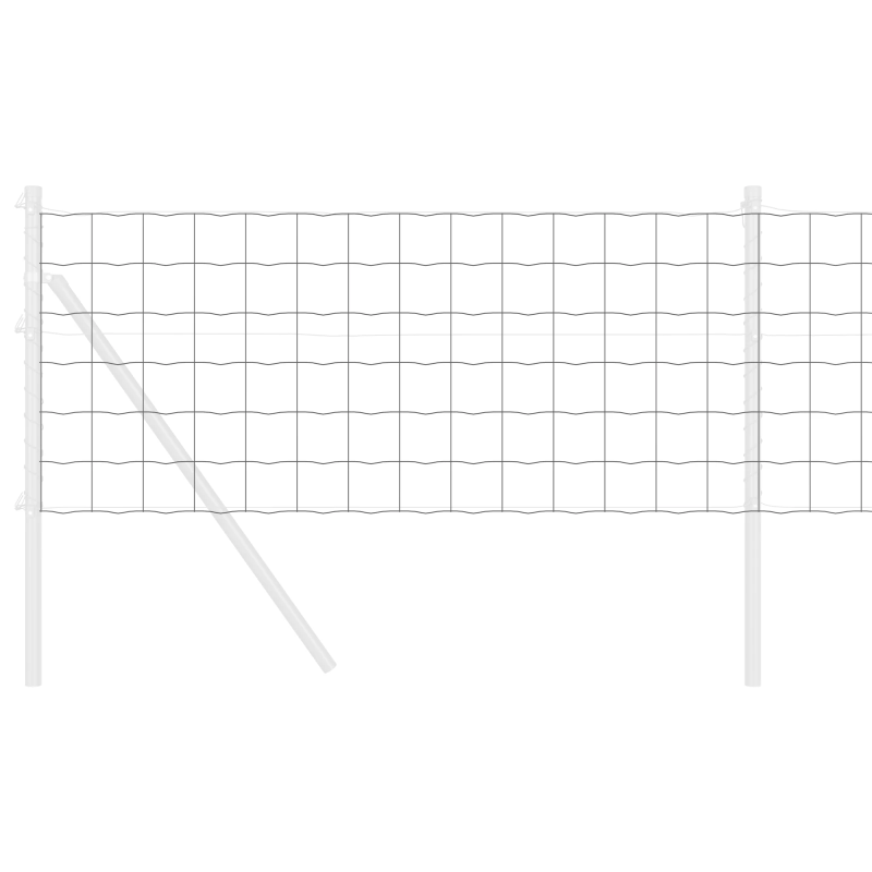 vidaXL Eiropas žogs Pelēka 0,6 x 10 m PVC pārklāts dzelzs