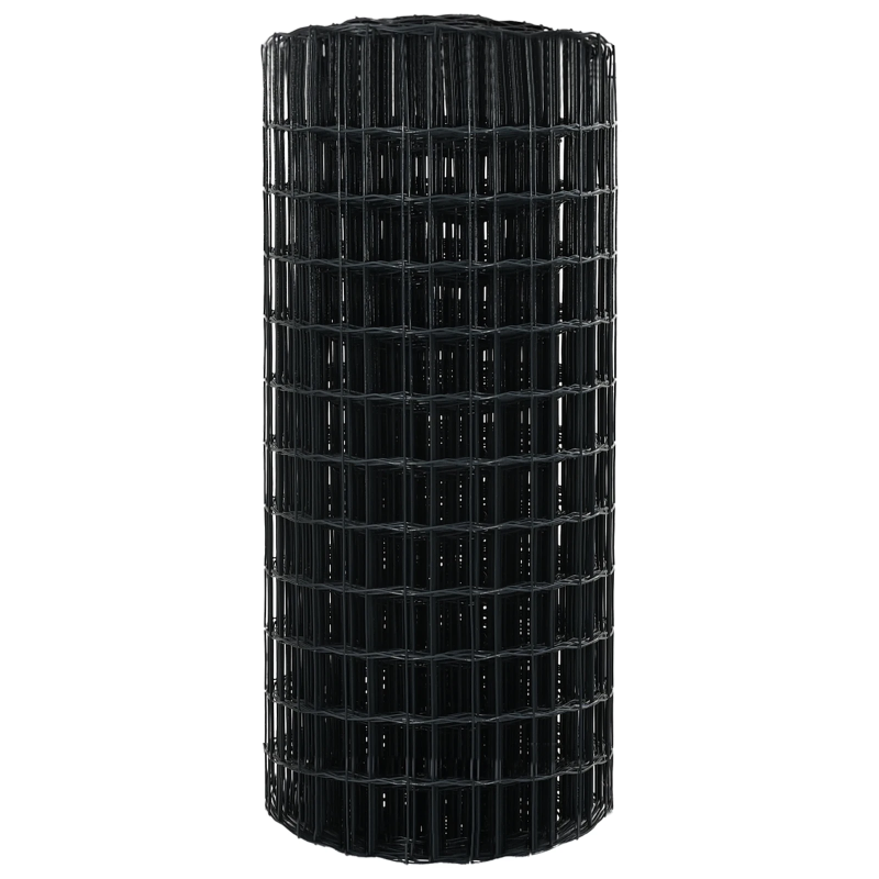 vidaXL Eiropas žogs Pelēka 0,8 x 25 m PVC pārklāts dzelzs