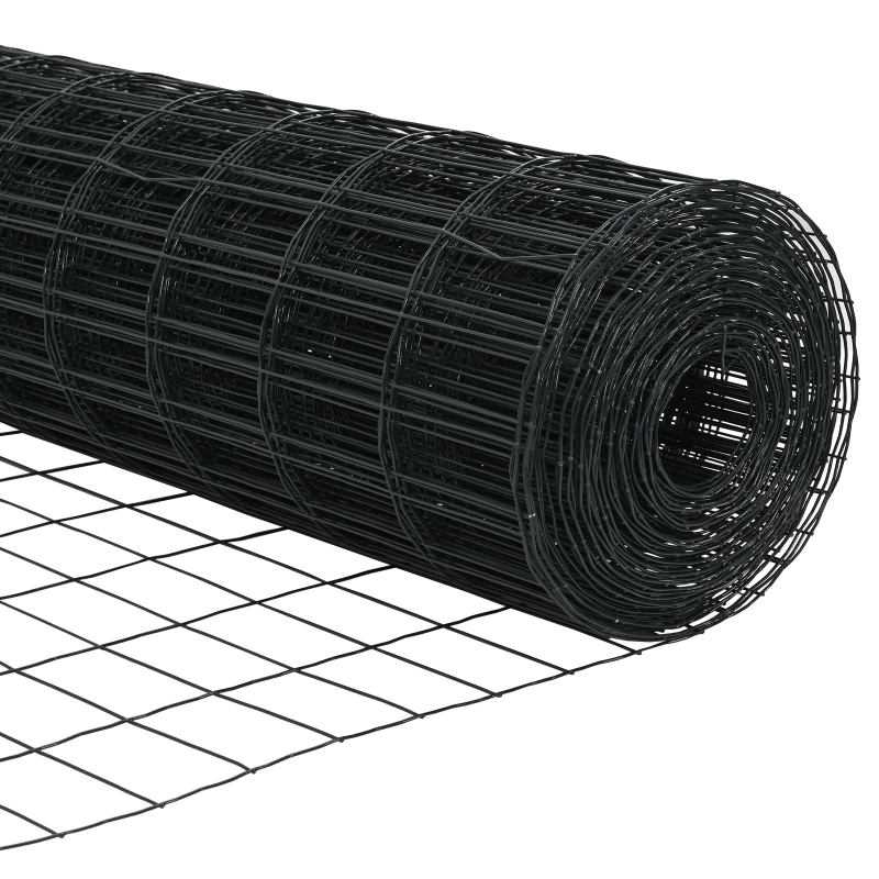 vidaXL Eiropas žogs Pelēka 0,4 x 25 m PVC pārklāts dzelzs