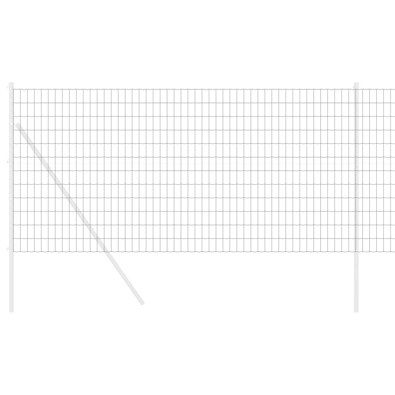 vidaXL Eiropas žogs Pelēka 1 x 25 m PVC pārklāts dzelzs