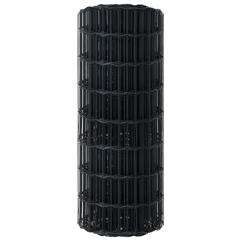 vidaXL Eiropas žogs Pelēka 0,4 x 50 m PVC pārklāts dzelzs