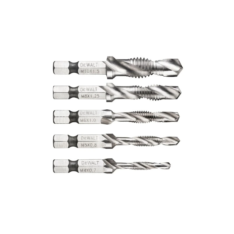 DeWALT Vītņu urbji 5gb.,M4 M5 M6 M8 M10,