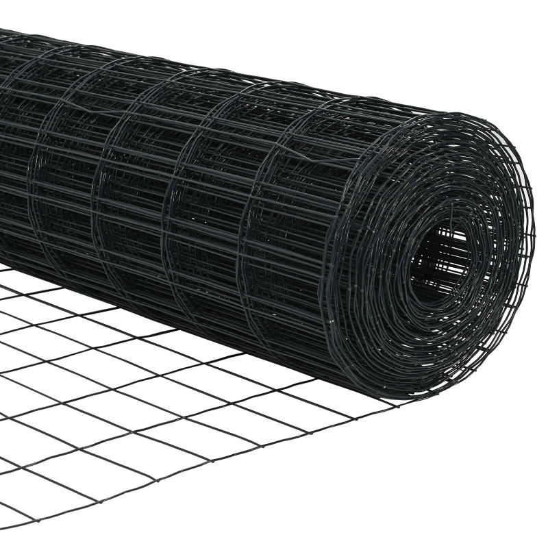 vidaXL Eiropas žogs Pelēka 0,6 x 50 m PVC pārklāts dzelzs
