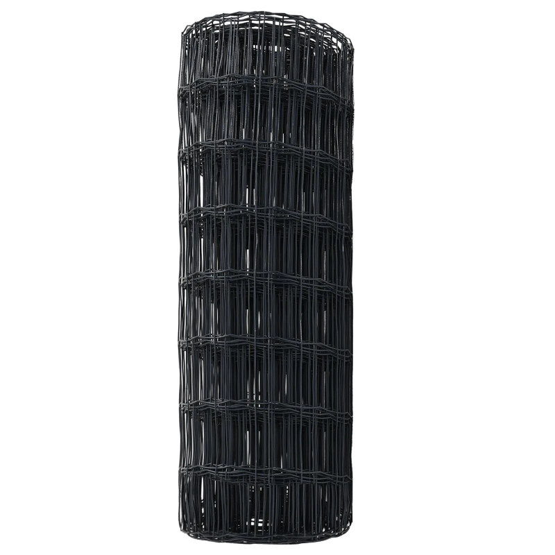 vidaXL Eiropas žogs Pelēka 0,6 x 10 m PVC pārklāts dzelzs