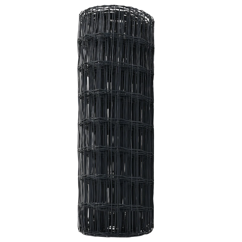 vidaXL Eiropas žogs Pelēka 0,4 x 25 m PVC pārklāts dzelzs