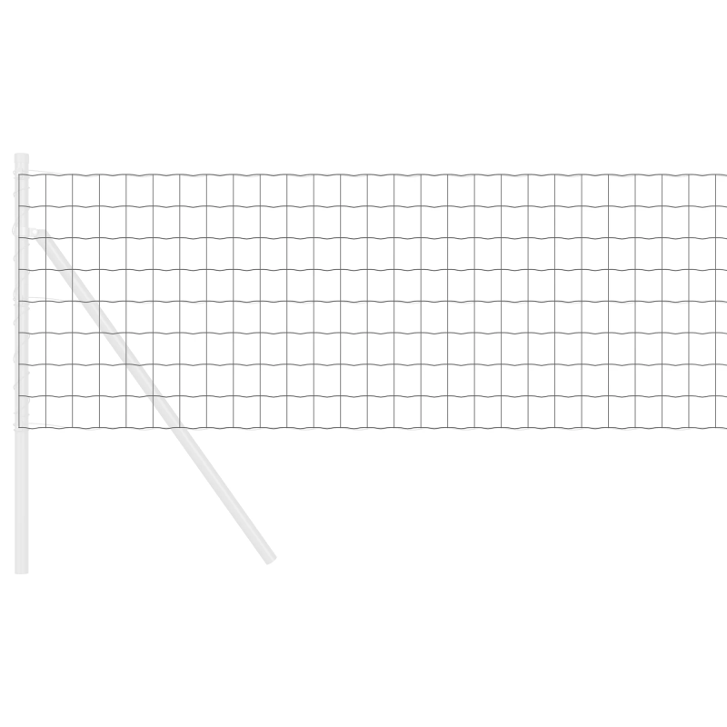 vidaXL Eiropas žogs Pelēka 0,4 x 50 m PVC pārklāts dzelzs