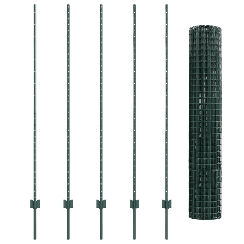 vidaXL Žogs ar stabu Zaļa 1,6 x 10 m Tērauds un PVC