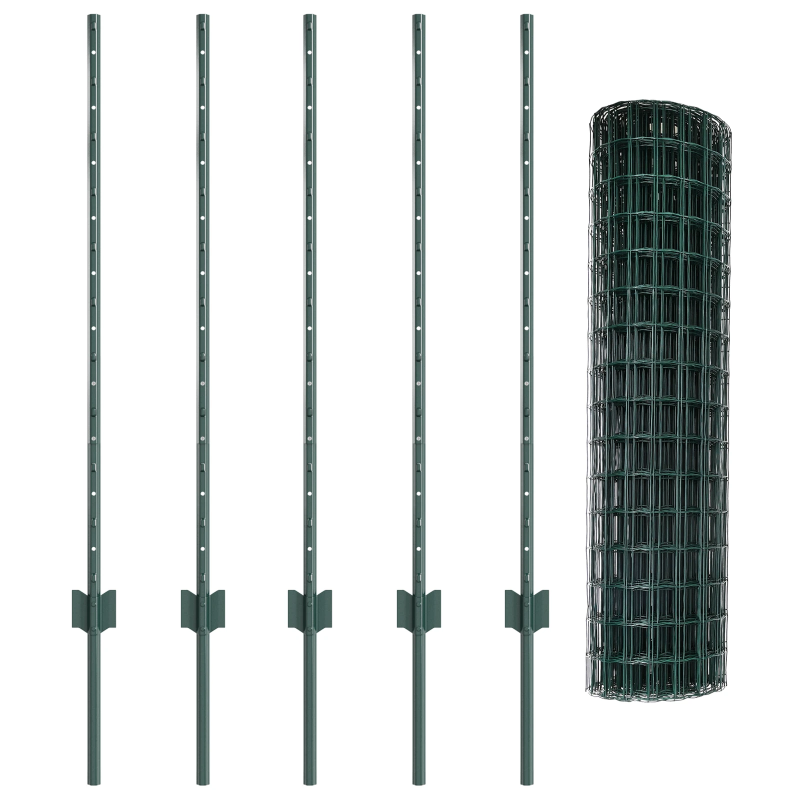 vidaXL Žogs ar stabu Zaļa 1 x 10 m Tērauds un PVC