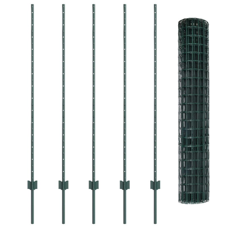 vidaXL Žogs ar stabu Zaļa 1,4 x 10 m Tērauds un PVC