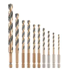 Metal drill bit set HEX 1-4, DeWALT, 10 pcs