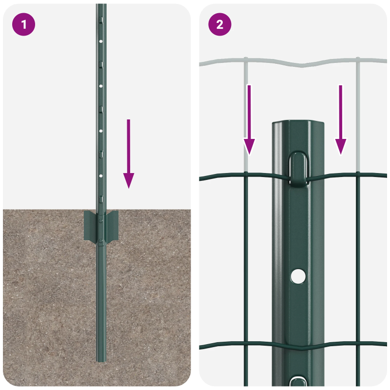 vidaXL Žogs ar stabu Zaļa 0,8 x 10 m Tērauds un PVC