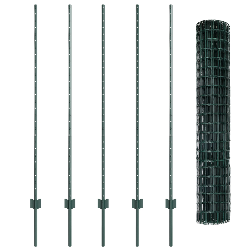 vidaXL Žogs ar stabu Zaļa 1,4 x 10 m Tērauds un PVC