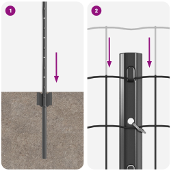 vidaXL Žogs ar stabu Pelēka 0,8 x 25 m Tērauds un PVC