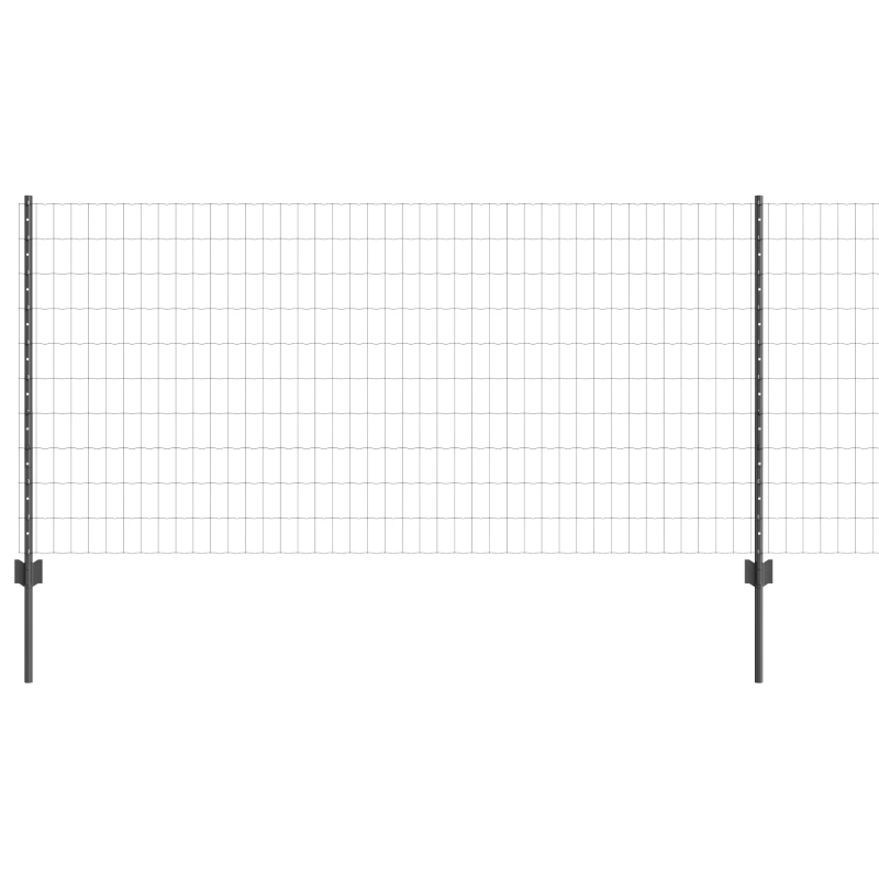 vidaXL Žogs ar stabu Pelēka 1 x 25 m Tērauds un PVC