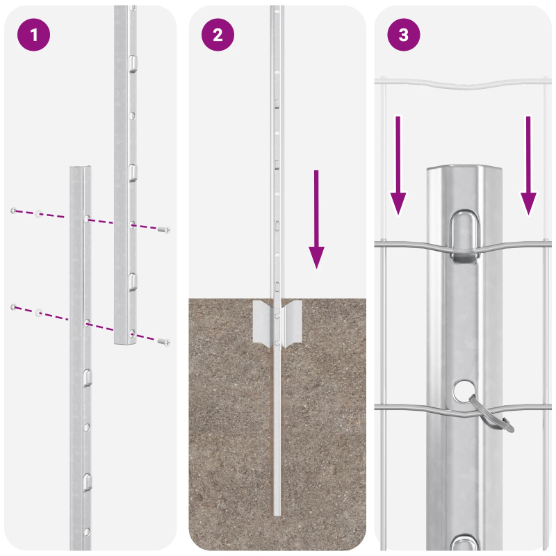 vidaXL Žogs ar stabu Sudraba 1,2 x 10 m Tērauds