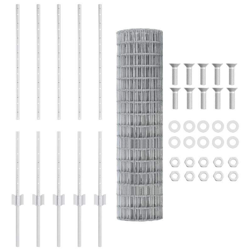 vidaXL Žogs ar stabu Sudraba 1 x 10 m Tērauds