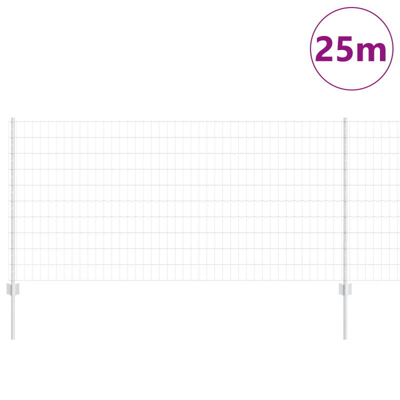 vidaXL Žogs ar stabu Sudraba 1 x 25 m Tērauds