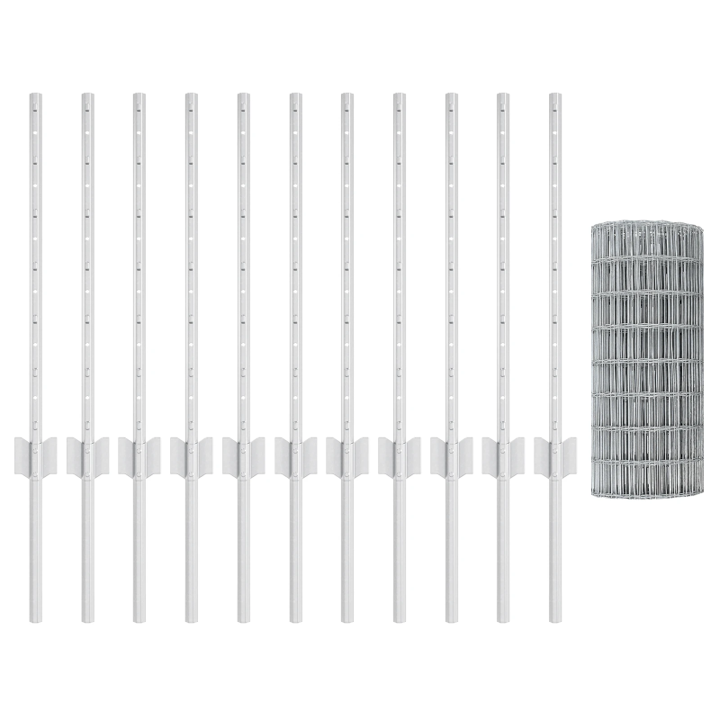 vidaXL Žogs ar stabu Sudraba 0,6 x 25 m Tērauds