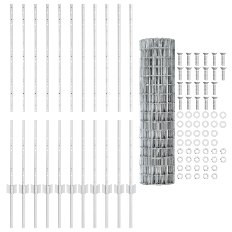 vidaXL Žogs ar stabu Sudraba 1,2 x 25 m Tērauds