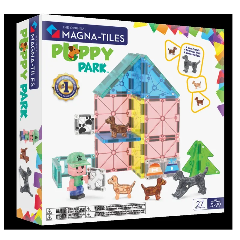 MAGNA-TILES Magnētiskais konstruktors Kucēnu parks, 27 gab.