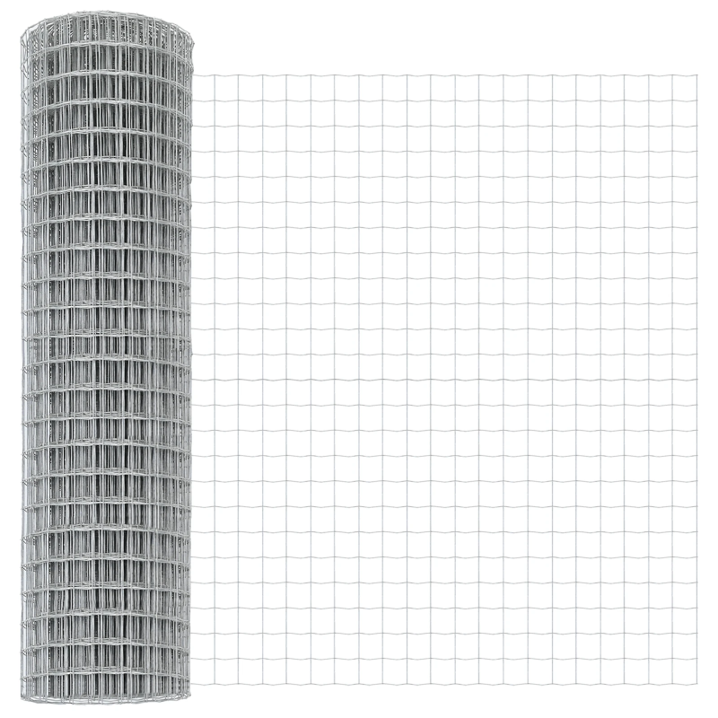 vidaXL Žogs ar stabu Sudraba 1,2 x 25 m Tērauds