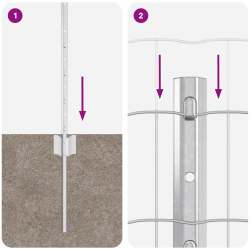 vidaXL Žogs ar stabu Sudraba 0,6 x 50 m Tērauds