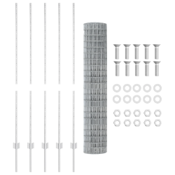 vidaXL Žogs ar stabu Sudraba 1,4 x 10 m Tērauds