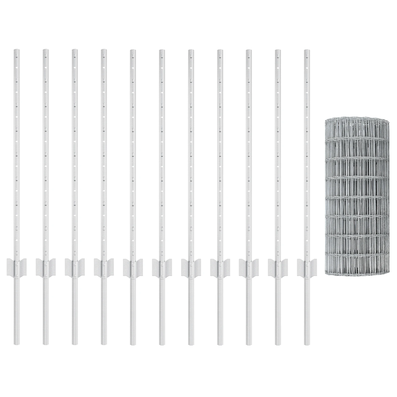 vidaXL Žogs ar stabu Sudraba 0,8 x 25 m Tērauds