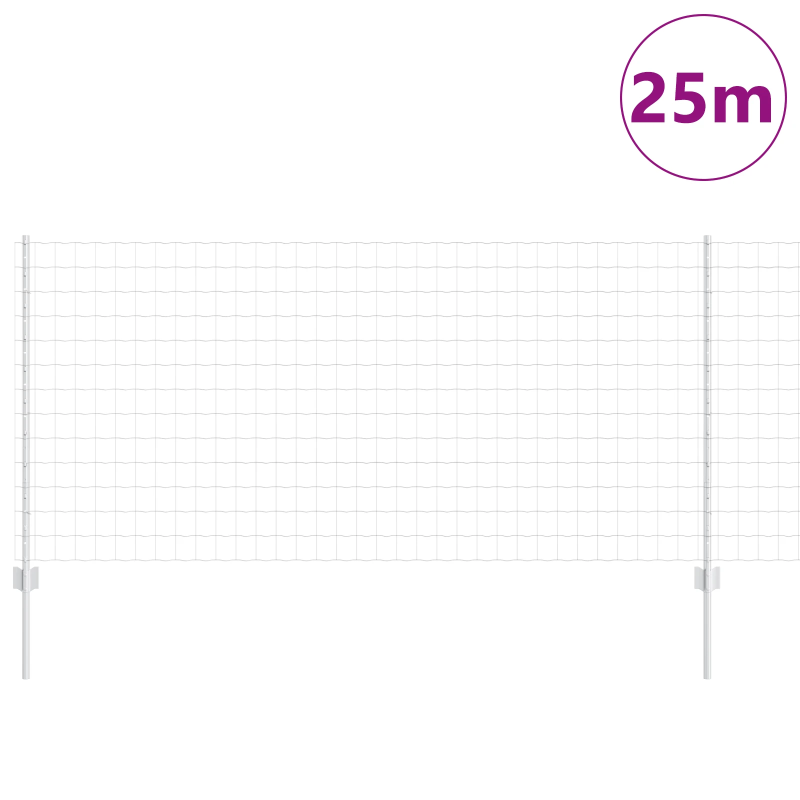 vidaXL Žogs ar stabu Sudraba 1 x 25 m Tērauds
