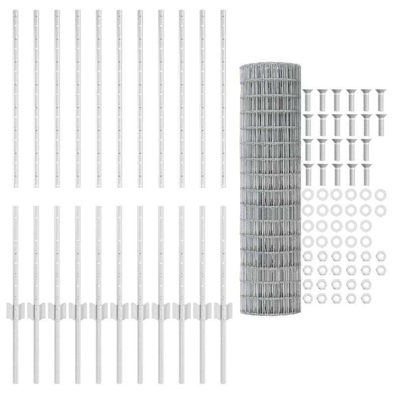 vidaXL Žogs ar stabu Sudraba 1 x 25 m Tērauds