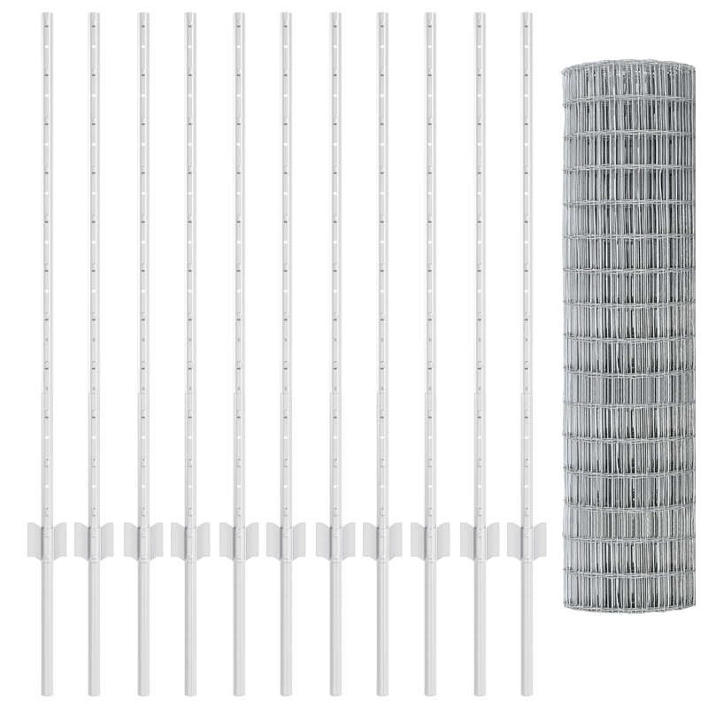 vidaXL Žogs ar stabu Sudraba 1 x 25 m Tērauds