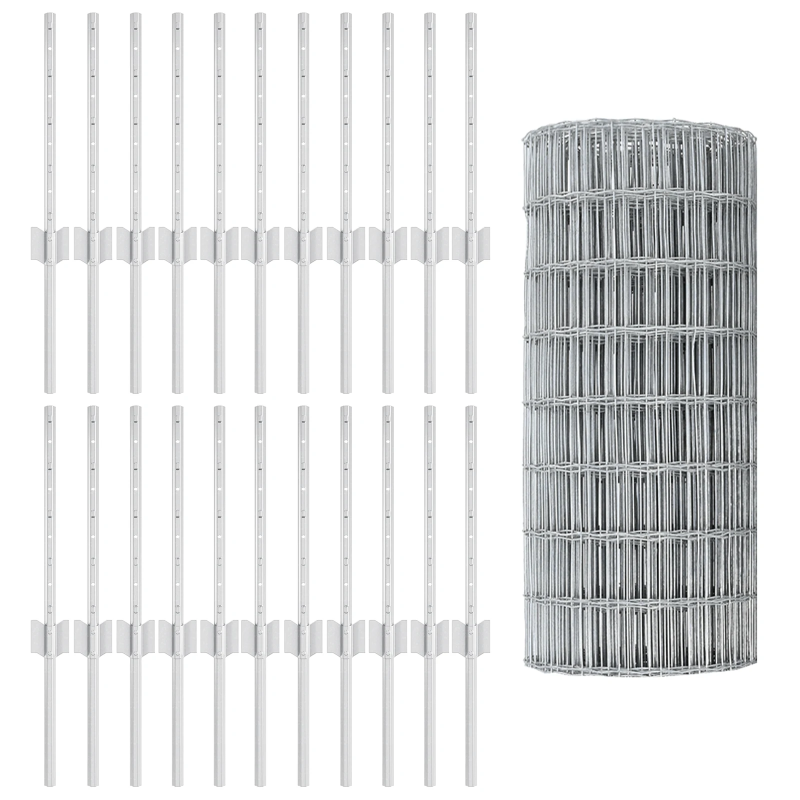 vidaXL Žogs ar stabu Sudraba 0,4 x 50 m Tērauds