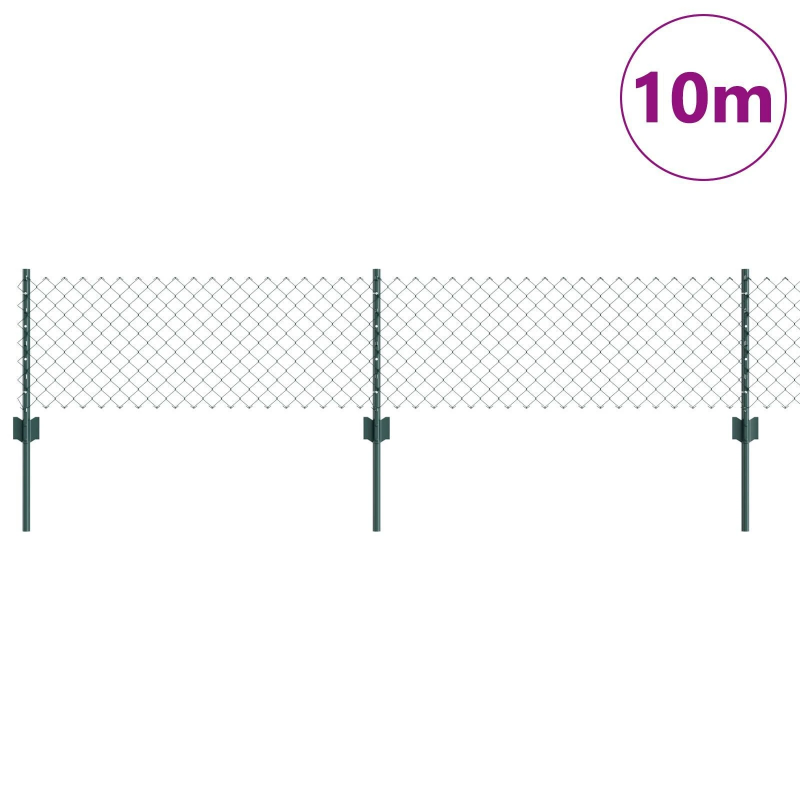 vidaXL Žogs ar stabu Zaļa 0,4 x 10 m Tērauds un PVC