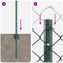 vidaXL Žogs ar stabu Zaļa 0,8 x 10 m Tērauds un PVC