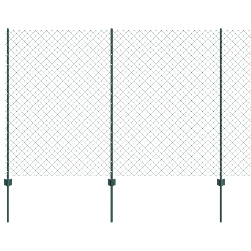 vidaXL Žogs ar stabu Zaļa 1,5 x 10 m Tērauds un PVC